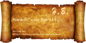 Hankóczy Berill névjegykártya